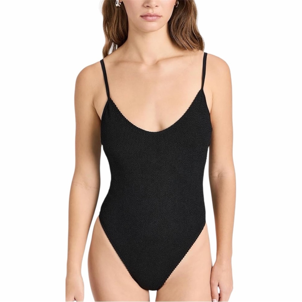 Good American Always Fits One Piece Swimsuit Black